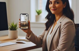 A working parent checking the home camera
